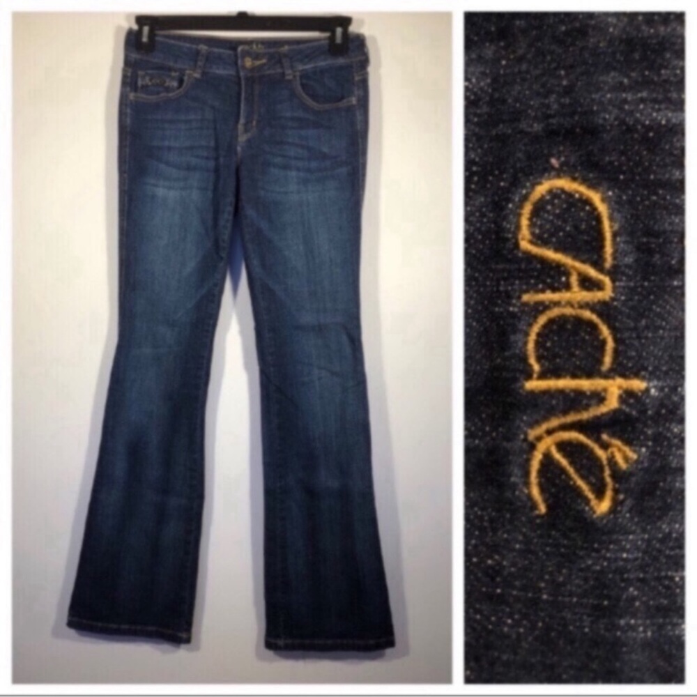 Cache Women’s Size 4 Boot Cut Jeans Medium Dark Wash Excellent Condition